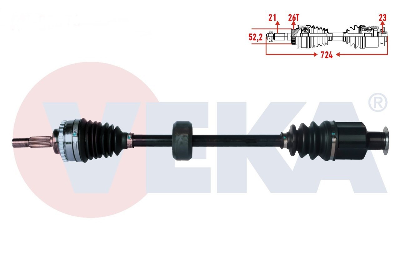 Ön Aks Komple Sağ 1.5 Dci Yayli Absli (Abs 26 Diş) Clio Symbol / Kango