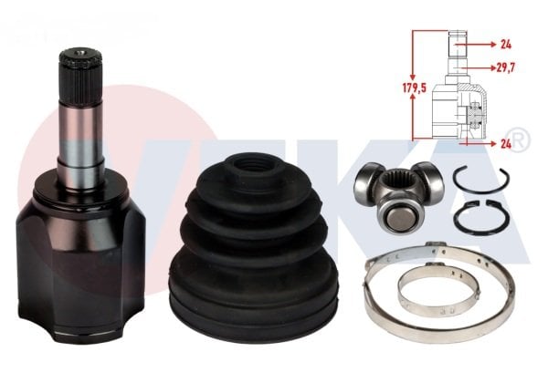 Sol İç Aks Kafası | Fiat Albea Doblo 2001-2006 Doblo 2 Linea Fiorino Palio 1.3 Mjt /1.9 Jtd