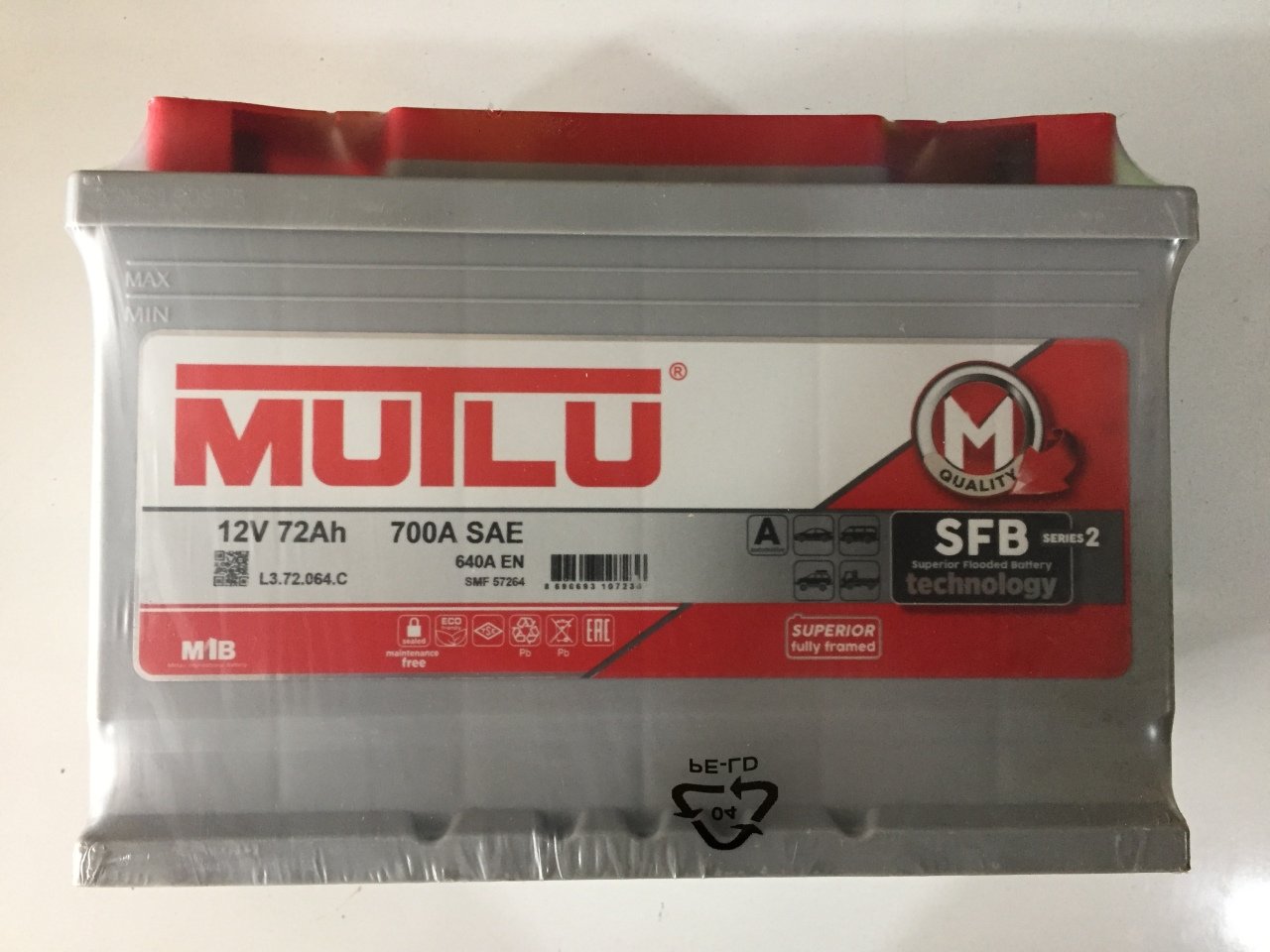 72 Amper 12 Volt Akü
