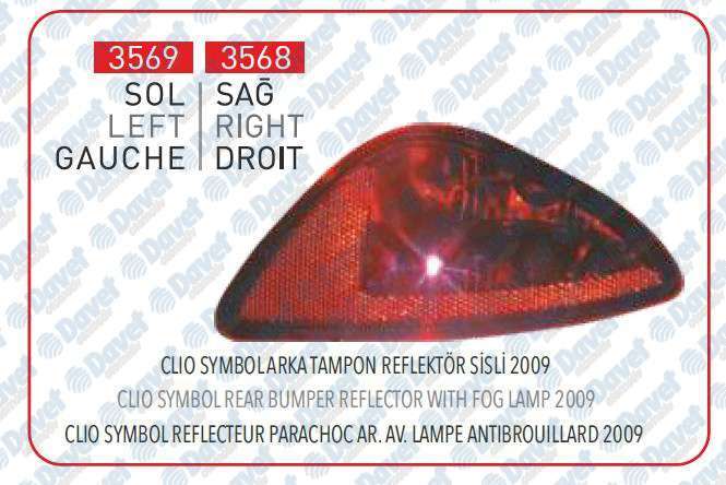 Sis Lambası Arka Sağ Clio III